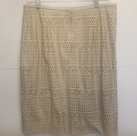 Calvin Klein Faux Leather Eyelet Pencil Skirt - Picture 2 of 7